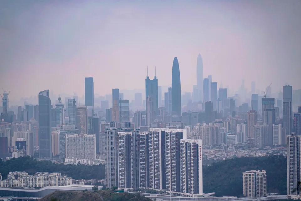 Dense modern residential district in Shenzhen